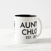 Custom Tante Mok Nieuwe Baby Zwangerschap Aankondi (Voorkant rechts)