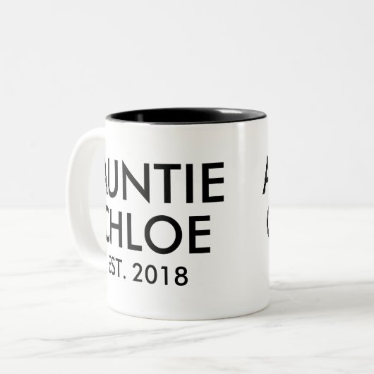 Custom Tante Mok Nieuwe Baby Zwangerschap Aankondi (Voorkant links)