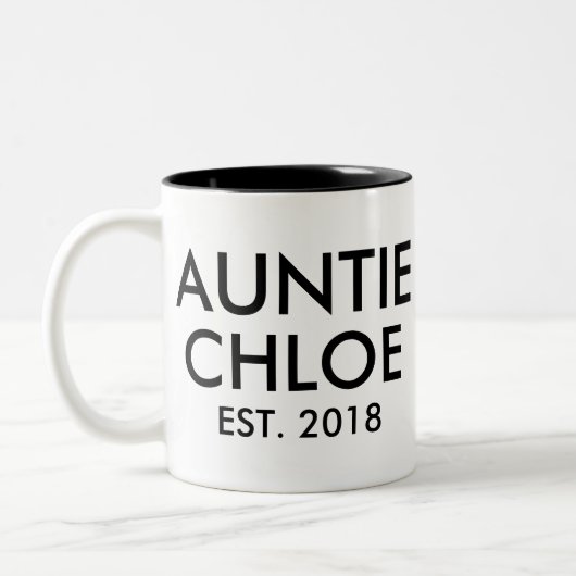 Custom Tante Mok Nieuwe Baby Zwangerschap Aankondi (Links)