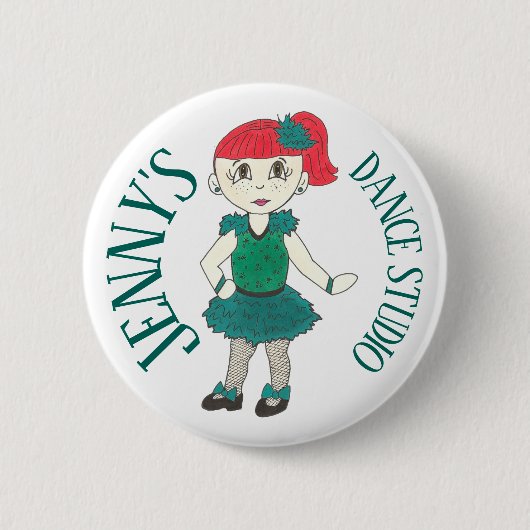 Custom Tap Dancer Dance Teacher Studio Overweging Ronde Button 5,7 Cm (Voorkant)