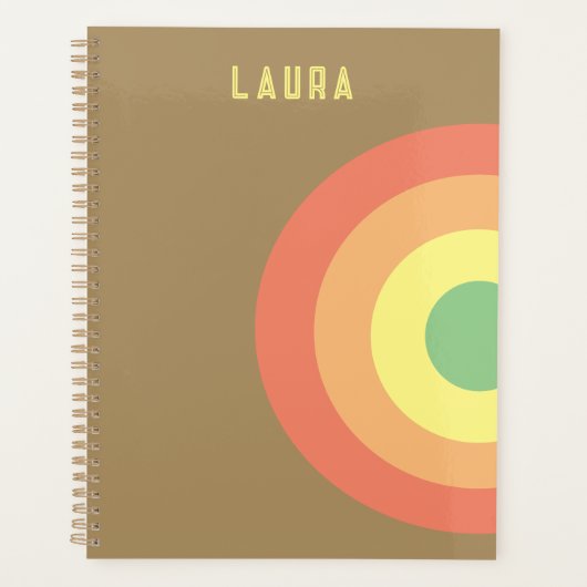 Custom Target Rainbow Pink, Mocha Brown Planner (Voorkant)