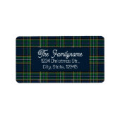 Custom Tartan Plaid Christmas Return Address Etiket (Voorkant)