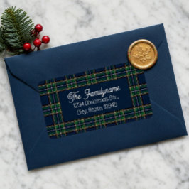 Custom Tartan Plaid Christmas Return Address  Etiket