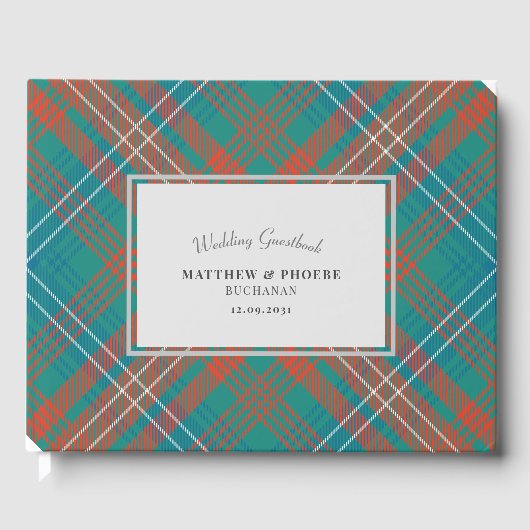 Custom Tartan Rustic Wilson Plaid Wedding Gastenboek (Voorkant)