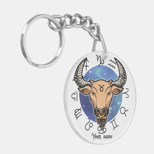 Custom Taurus & Capricorn Zodiac Keychain (Voorkant Links)