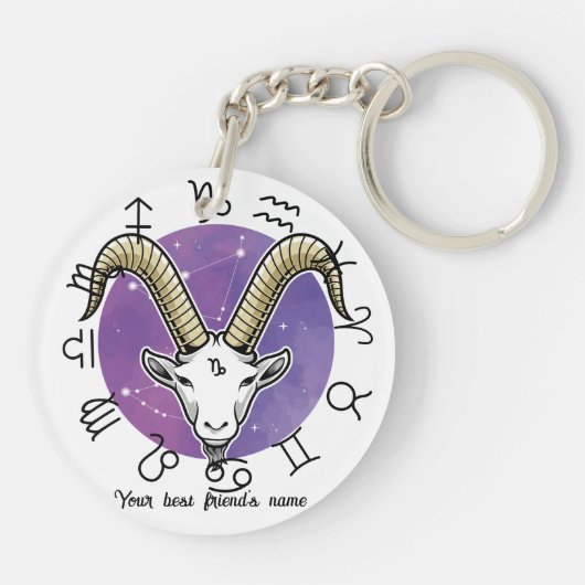 Custom Taurus & Capricorn Zodiac Keychain (Achterkant)