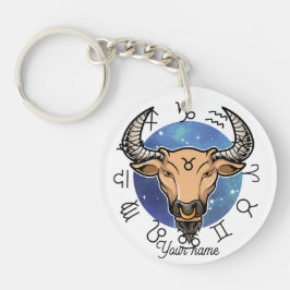 Custom Taurus & Virgo Zodiac Keychain