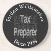 Custom Tax Preparer Buitengewoon Zandsteen Onderzetter (Voorkant)