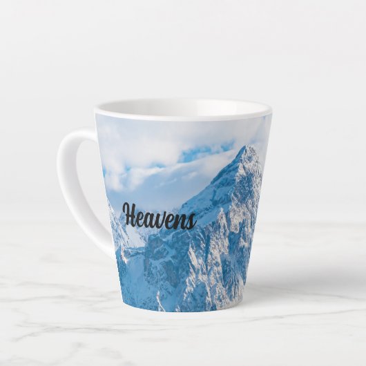 Custom Tea Coffee Heavens Tekst Sky Blue afbeeldin Latte Mok (Linkerhoek)
