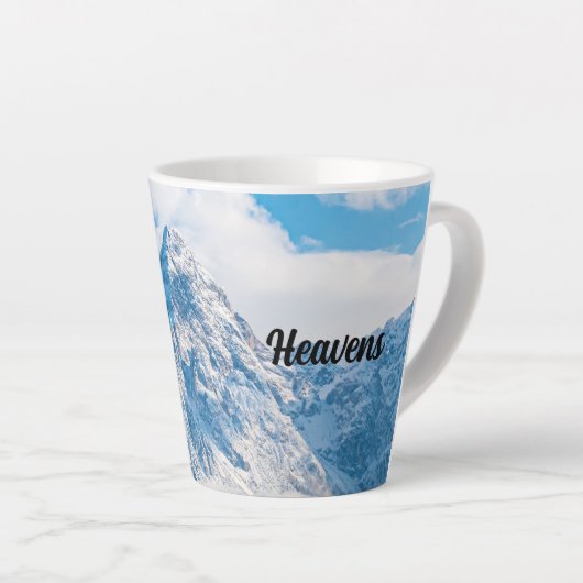 Custom Tea Coffee Heavens Tekst Sky Blue afbeeldin Latte Mok (Rechterhoek)