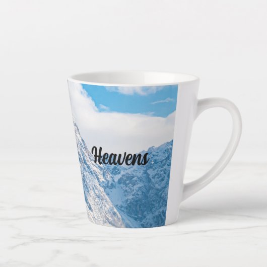 Custom Tea Coffee Heavens Tekst Sky Blue afbeeldin Latte Mok (Rechts)