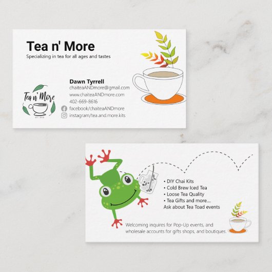 Custom Tea Company Visitekaartje (Voorkant / Achterkant)