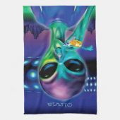 Custom Tea Towel Alien neemt me mee naar je feest Theedoek (Verticaal)
