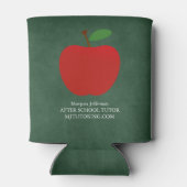 Custom Teacher Apple Chalkboard Schattigee School Blikjeskoeler (Achterkant)