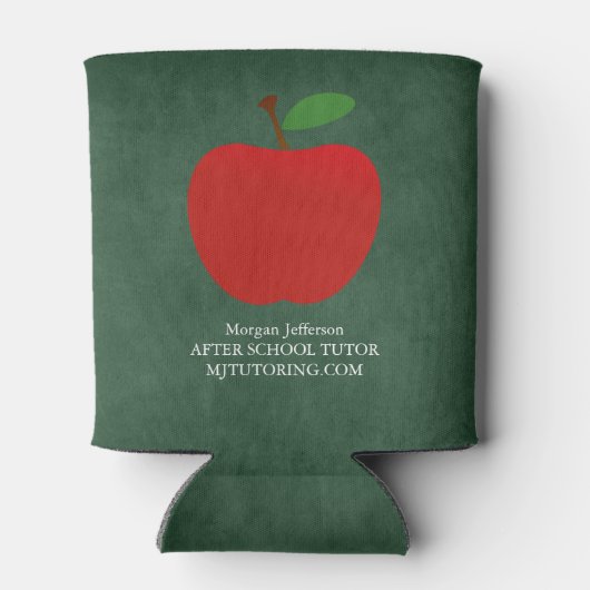 Custom Teacher Apple Chalkboard Schattigee School  Blikjeskoeler (Achterkant)