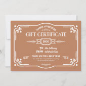 Custom Teacher Appreciation Gift Certificate Card Kaart (Voorkant)