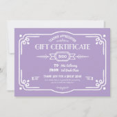 Custom Teacher Appreciation Gift Certificate Kaart (Voorkant)