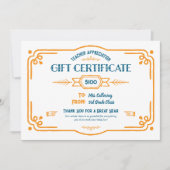 Custom Teacher Appreciation Gift Certificate Kaart (Voorkant)