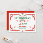 Custom Teacher Appreciation Gift Certificate Kaart (Voorkant / Achterkant in situ)