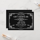 Custom Teacher Appreciation Gift Certificate Kaart (Voorkant / Achterkant in situ)
