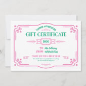 Custom Teacher Appreciation Gift Certificate Kaart (Voorkant)