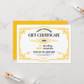 Custom Teacher Appreciation Gift Certificate Kaart (Voorkant / Achterkant in situ)