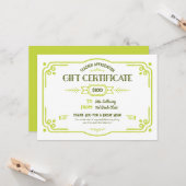 Custom Teacher Appreciation Gift Certificate Kaart (Voorkant / Achterkant in situ)