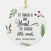 Custom Teacher Appreciation Gift Kerstmis Keramisch Ornament (Voorkant)