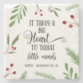 Custom Teacher Appreciation Gift Kerstmis Stenen Onderzetter (Voorkant)