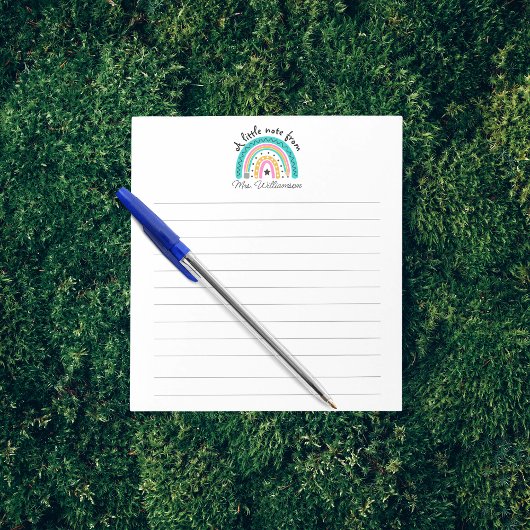Custom Teacher Appreciation Rainbow with Pencil Notitieblok