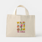 Custom Teacher Bag, Custom Back to School Bag Mini Tote Bag (Achterkant)