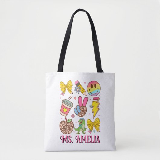 Custom Teacher Bag, Custom Back to School Bag Tote Bag (Voorkant)