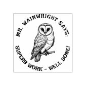 Custom Teacher Barn Owl Stamp – Schattige "Superb Rubberstempel (Afrduk)