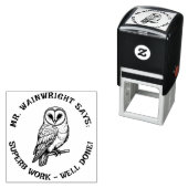 Custom Teacher Barn Owl Stamp – Schattige "Superb  Zelfinktende Stempel (In situ)