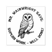 Custom Teacher Barn Owl Stamp – Schattige "Superb  Zelfinktende Stempel (Design)