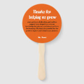 Custom Teacher Bedankt Fan Handwaaier (Achterkant)