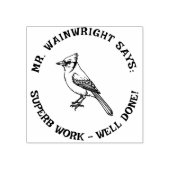 Custom Teacher Blue Jay Stamp Schattige "Superb Wo Rubberstempel (Afrduk)