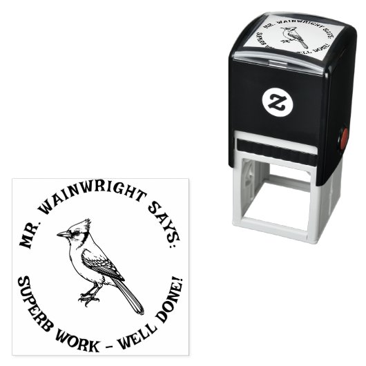 Custom Teacher Blue Jay Stamp Schattige "Superb Wo Zelfinktende Stempel (In situ)