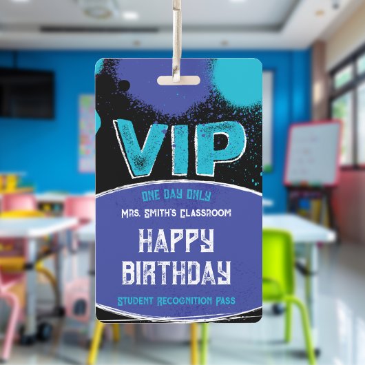 Custom Teacher Classroom VIP Verjaardag Badge