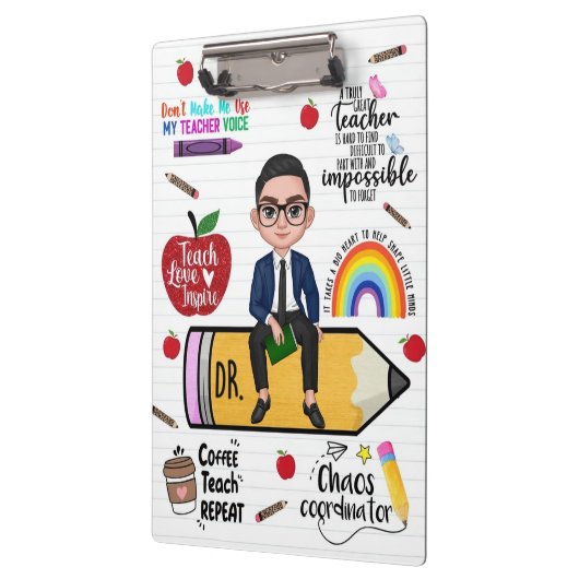 Custom Teacher Clipboard Back to School For Him Klembord (Links)