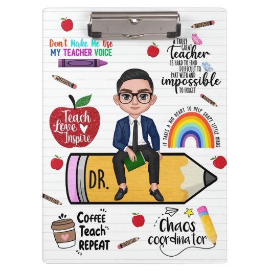 Custom Teacher Clipboard Back to School For Him Klembord (Voorkant)