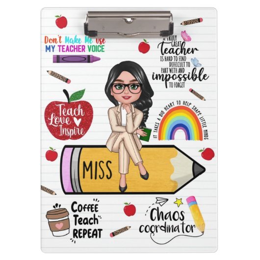 Custom Teacher Clipboard – Back to School Gift Klembord (Voorkant)