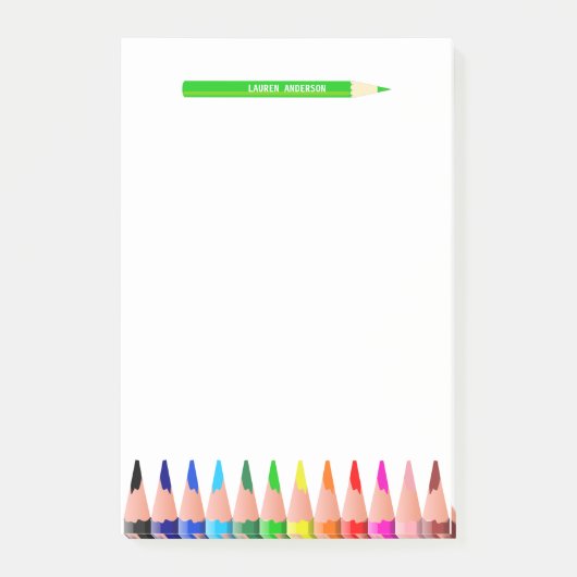 Custom Teacher Color Pencils Post-it® Notes (Voorkant)