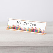 Custom Teacher Crayon Naam Terug naar school Bureau Naambordje (Voorkant)