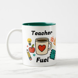 Custom Teacher Fuel Mug Tweekleurige Koffiemok