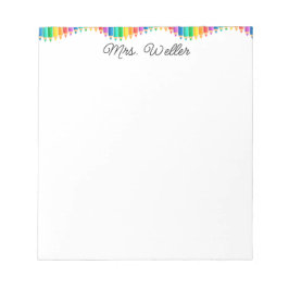 Custom Teacher Gekleurde Potloden, Schattigee Rege Notitieblok