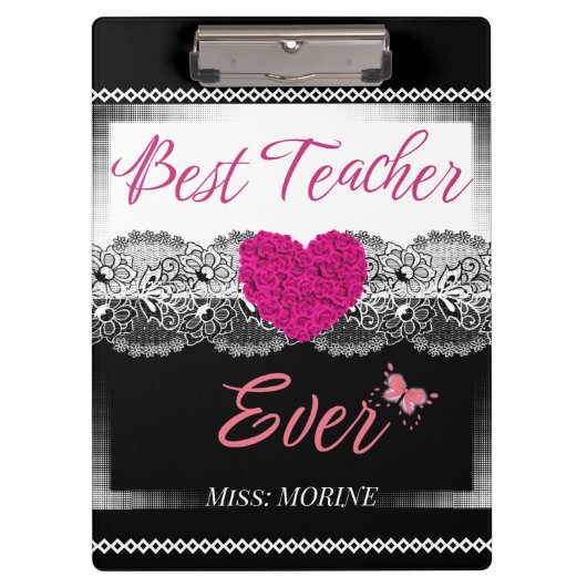 Custom Teacher Gift Educators Beste leraar ooit Klembord (Voorkant)