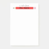 Custom Teacher Gift "Een notitie van" Pencil Plaat Post-it® Notes (Voorkant)