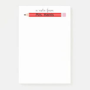 Custom Teacher Gift "Een notitie van" Pencil Plaat Post-it® Notes