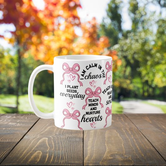 Custom Teacher Gift met Floral Retro Affirmatie Koffiemok